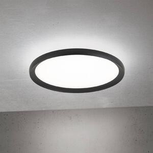 Stropné LED svetlo Kant, Ø 40 cm čierne, kov/plast, Čierna, Obývacia izba / jedáleň, Hliník, Moderný, Závesné svietidlo
