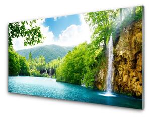 Nástenný panel  Vodopád jazero príroda 100x50 cm