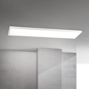 Stropné LED svetlo Disc, biele, dĺžka 115 cm, kov, Biela / opálová, Obývacia izba / jedáleň, Hliník, Moderný, Stropné svetlo