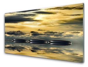 Obraz na skle Kamene voda umenie 125x50 cm