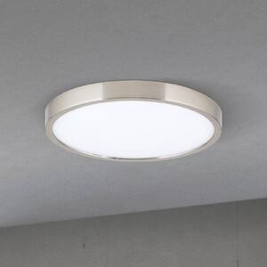 Stropné LED svetlo Disc, saténovo niklové, Ø 24 cm,, Hliník / sivá / zinok, Obývacia izba / jedáleň, Hliník, Moderný, Závesné svietidlo