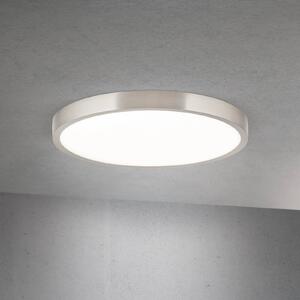 Stropné LED svetlo Disc, saténovo niklové, Ø 28 cm,, Hliník / sivá / zinok, Obývacia izba / jedáleň, Hliník, Moderný, Závesné svietidlo