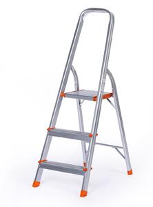 Jednostranné hliníkové schodíky, 1x3 stupne, výška 0,645 m