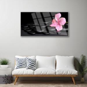 Obraz na skle Kamene kvet umenie 125x50 cm