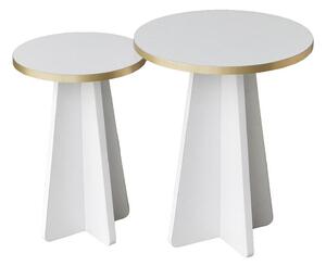 Set 2 ks konferenčných stolíkov Madeline 2 (zlatá + biela). Vlastná spoľahlivá doprava až k Vám domov. 1089599