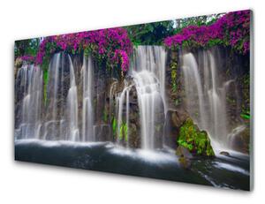 Obraz na skle Vodopád príroda 120x60 cm 2 Prívesky