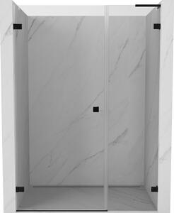Mexen Lunar-B, L výklopné ľavé sprchové dvere 110 cm, číre sklo, čierny profil, 832SL-110-050-70-00-L