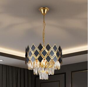 Brilagi - Luster na reťazi CRISTAL 5xE14/40W/230V pr. 38 cm zlatá/čierna