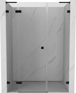 Mexen Lunar L, Otočné ľavé sprchové dvere 120 cm, číre sklo, čierny profil, 834SL-120-050-70-00-L