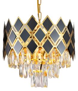 Brilagi - Luster na reťazi CRISTAL 5xE14/40W/230V pr. 38 cm zlatá/čierna