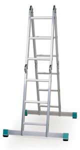 Hliníkový viacúčelový kĺbový rebrík ALVE FORTE, 4x3 priečky, dĺžka 3,48 m
