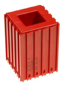 Plastový box na sústružnícke nože s profilom držiaka 25x25, modul 5x5, 1 dutina, červená