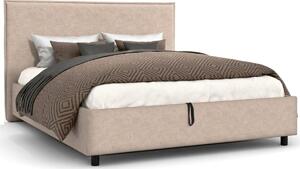Čalúnená posteľ Valentino Frame Standard, Beech Black, Kenya Beige, 180x200 cm
