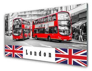 Sklenený obklad Do kuchyne Londýn autobus umenie 120x60 cm