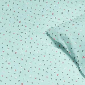 Goldea bavlnené posteľné obliečky - drobné kvietky na mentolovom 140 x 220 a 70 x 90 cm
