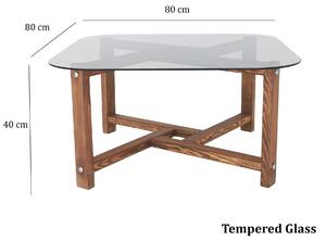 Hnedý Drevený konferenčný stolík Zen 80 × 80 × 40 cm HANAH HOME
