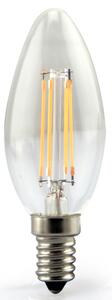 V-TAC LED filament sviečka E14 4W, Studená biela 6000 - 6500K