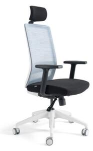 Kancelárska ergonomická stolička S30 — látka, viac farieb S podhlavníkom Modrá