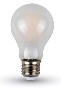 V-TAC Opálová LED filament žiarovka E27 A60 5W, Studená biela 6000 - 6500K