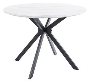 Jedálenský stôl ASTER | biely efekt mramoru 100x76 cm