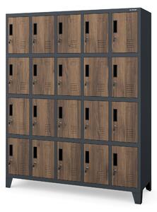 Skriňa s priehradkami s 20 priehradkami ROBERT, 1360 x 1720 x 450 mm, Eco Design: antracit/ orech
