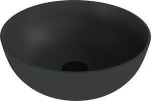 Polysan Polysan, BANERA ROUND umývadlo na dosku, liaty mramor, priemer 39cm, antracitová matná, 14337.51