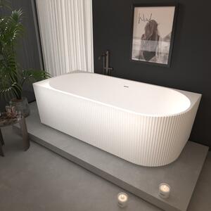 Erga Marina, rohová voľne stojaca vaňa 140x70 cm + odtoková zátka, ľavá, biela lesklá, ERG-MARINA-140070L-WH-WH