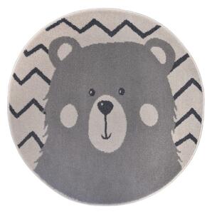 Sivý detský koberec ø 100 cm Bear – Hanse Home