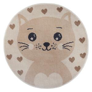 Béžový detský koberec ø 100 cm Cat – Hanse Home