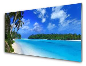 Obraz na akrylátovom skle Pláž palmy more krajina 140x70 cm 2 Prívesky