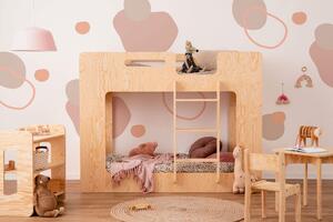 MUZZA Detská poschodová posteľ mima 80 x 200 cm pravá prírodná