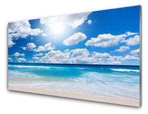 Nástenný panel  More pláž mraky príroda 100x50 cm
