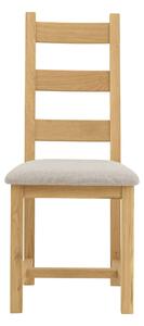 Dubová stolička Ladder Back béžová látka