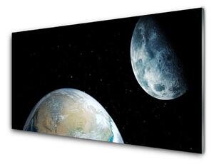 Nástenný panel  Mesiac zeme vesmír 125x50 cm