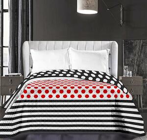 Biela vzorovaná obojstranná prikrývka na posteľ Biela