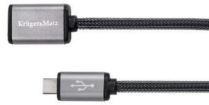 Kábel USB A(zásuvka)-micro USB,OTG 20cm Kruger&Matz
