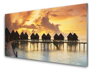 Obraz na akrylátovom skle More prázdniny domky 120x60 cm 2 Prívesky