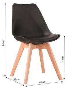 Čierna stolička BALI MARK s bukovými nohami