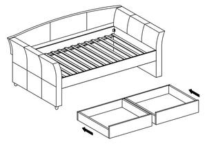 Sivá čalúnená posteľ LANTA 90 x 200 cm
