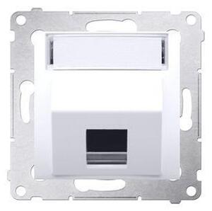 Kryt zásuvky 1x RJ45/RJ12 Simon 54 premium šikmý biely