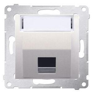 Kryt zásuvky 1x RJ45/RJ12 Simon 54 premium šikmý béžový