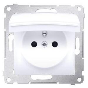 Zásuvka 250 V Simon 54 premium IP44 s clonkami modul biela