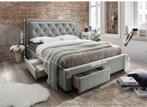Čalúnená posteľ PREMIUM 160x200 cm sivá