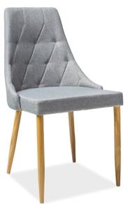 Sivá stolička s dubovými nohami TRIX