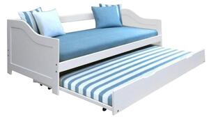 Biela detská posteľ s prístelkou INTRO 90 x 200 cm