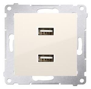 Zásuvka USB dvojitá Simon 54 premium modul béžová
