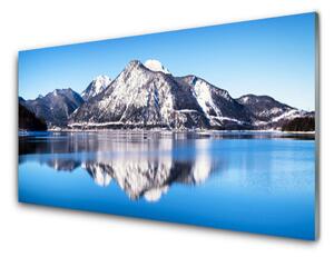 Obraz na skle Jazero hory príroda 120x60 cm 4 Prívesky