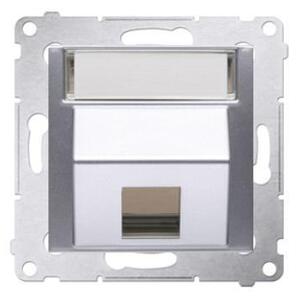 Kryt zásuvky 1x RJ45/RJ12 Simon 54 premium šikmý strieborný