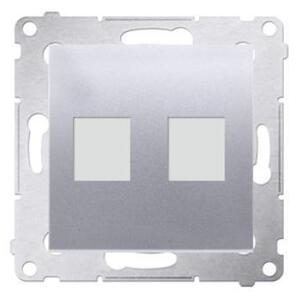 Kryt zásuvky 2x RJ45/RJ12 Simon 54 premium strieborný