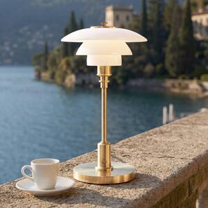 Louis Poulsen Akumulátorová stolová lampa PH 1-1 Portable, mosadz, IP44, Mosadz / zlato, Obývacia izba / jedáleň, Mosadz, Dizajn, Stojacie svietidlo